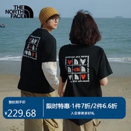 The North Face北面T恤男女情侣款23春款户外舒适棉质短袖81MPJK3/黑色 XXL