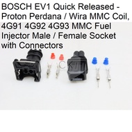 BOSCH EV1 Type Quick Released Proton Perdana,Wira MMC Coil, 4G91,4G92,4G93 MMC Fuel Injector  Socket