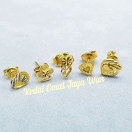 Ready Stock  Original 916 Gold Fashion LOVE Earrings / Emas 916 Fashin LOVE Anting Subang