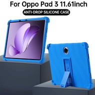 For Oppo Pad 3 11.61 inch Tablet, Kids Friendly Soft Silicone Adjustable Stand Cover for Oppo Pad 3 