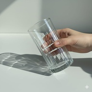 FLUVI Citinova Embossed Glass Cup Cafe Cup Iced Coffee Cup