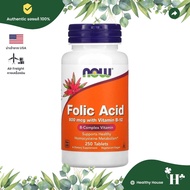 NOW Foods Folic Acid 800 mcg with Vitamin B-12 250 Tablets Nourishes Blood