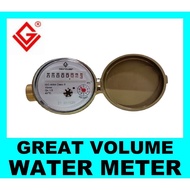 GREAT VOLUME WATER METER 1/2 SOLID BRASS SINGLE or MULTI JET