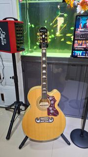 $1,800 極新淨 Epiphone J-200 EC Studio / EJ-200SCE 面單板電民謠吉他。