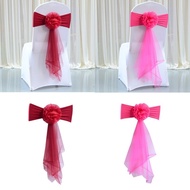 mochocho Elastic Chair Cover Band Spandex Chair Sashes Bows for Event Decoration