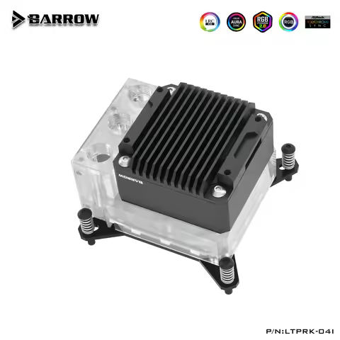 Barrow Integrated Water Cooler for Intel LGA1700/1200/115X AMD CPU with 17W PWM Pump Water Block Tan