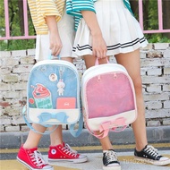 Fresh College Student Backpack Japanese Cute Bow Transparent Bag Pain Bag School Bag 2021 Female Mid