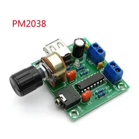 DC 2V-6V PM2038 Dual Track 2X5W Amplifier 5W+5W Module USB Power Supply AMP Board