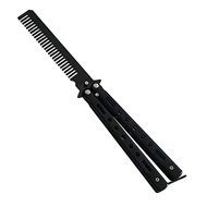 Sisir Lipat Butterfly Balisong Training Knife Hair Folding Comb Stainless Steel Multifungsi