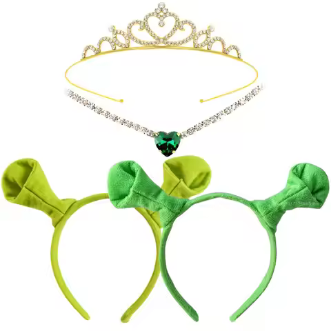 Fiona Cosplay Crown Headband With Ear Costume Accessories Disguise for Adult Women Female Fantasia H
