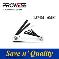 PROWESS 7PCS FOLDING HEX KEY SET (1.5, 2.0, 2.5, 3.0, 4.0, 5.0, 6.0MM)