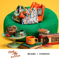 Thailand Starbucks BEAMS Co-Branded Summer Orange Mug Flag Pattern Stainless Steel Cup Storage Bag P