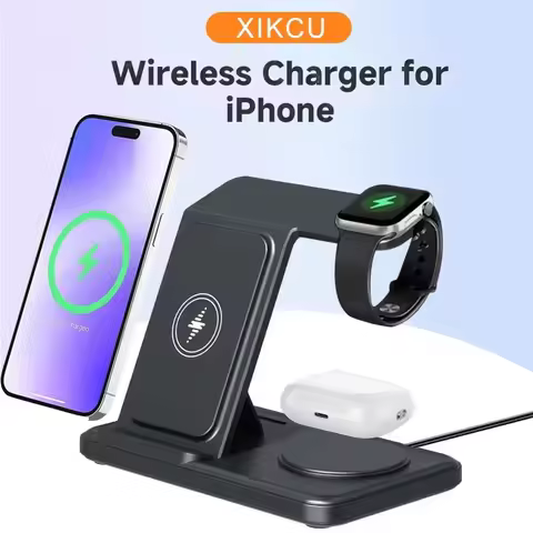 3 in 1 Foldable Wireless Charger Stand For iPhone 16 15 14 13 12 Apple Watch 2-8 SE Airpods Pro Fast