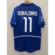 2002 Brazil RONALDO RONALDINHO Top Quality Away Retro Football Jersey custom T-shirt R.CARLOS RIVALD