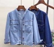 áo khoác jean nữ hai màu cổ trụ A2A2