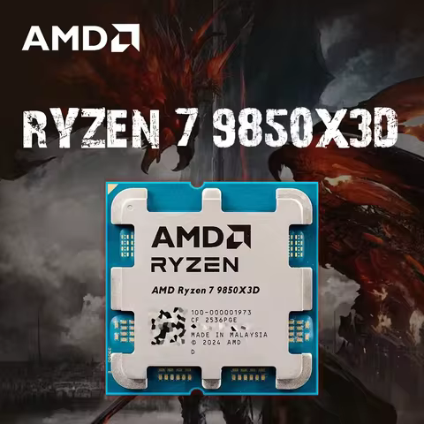 AMD Ryzen 7 9850X 3D Gaming Desktop Processor - 16 Cores, 32 Threads w/ 9850x3dCache for Extreme Gam