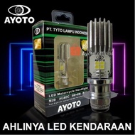 termurah ! lampu led motor original ayoto m2b h6 ac/dc 8watt+8watt ! - putih - kuning