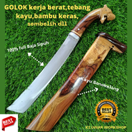 Golok Panjang Khas Jawa Barat Sembelih Hewan Full Baja Putih - Golok Pedang Ujung Lancip Serbaguna P