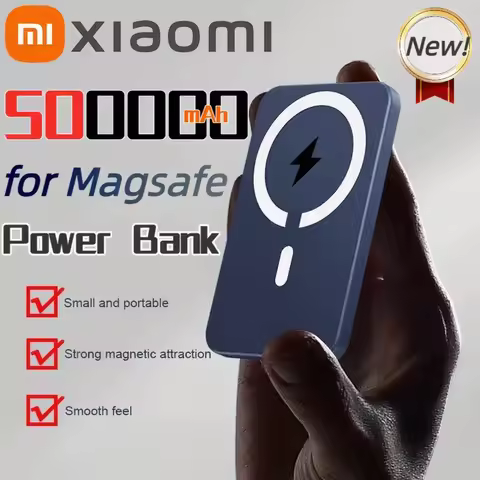 Xiaomi 500000mAh Capacity Magnetic Wireless Power Bank Portable External Battery Pack For Magsafe iP