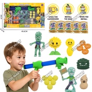 Plants Vs Zombies Blaster Play Set for Kids w/ Ball Shooter Gun and Character Figures