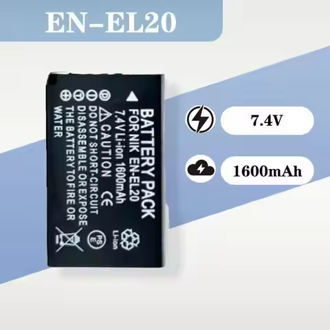 Replacement EN-EL20 Battery 7.4V 1600mAh - Suitable for Nikon 1 J1, J2, J3, S1 and Coolpix A Digital