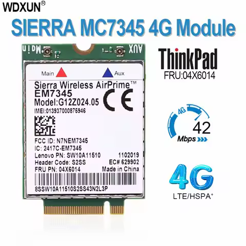 Sierra em7345 gobi5000 4g lte hspa + gprs wwan ngff cartão fru: 04x6014 para lenovo thinkpad t440 w5