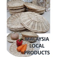 [Cheerfulbee] SUPPORT PRODUCT! Handmade Natural Rattan Woven Plate Serving Tray 28 x28 x5cm
