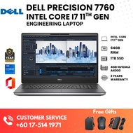Dell Precision 7760 Engineering Workstation | i7 11th Gen | 64GB RAM | 1TB SSD | 8GB NVIDIA RTX A400