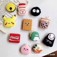 Japanese Korean Cute Cartoon Soda Drink Biscuits Food Phone Holder Foldable Retractable Shock-resistant Ring Buckle Sticky Back Sticker Support Shelf Lazy People Watch Drama
