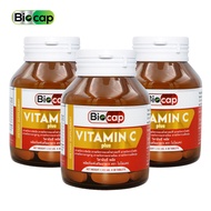 [แพ็ค 3 ขวด สุดคุ้ม] วิตามินซี พลัส Vitamin C จากสารสกัดจากธรรมชาติ อะเซโรล่า ซิตรัส โรสฮิป เมล็ดองุ่น 1000 มก. ไบโอแคป Vitamin C plus Citrus Acerola Rose Hip 1000 mg