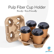 25/50/100pc Disposable Pulp Fiber Cup Holder for bubble tea hot cup coffee tea cup