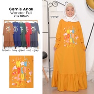 Gamis Anak Perempuan Motif Wonderful Rumbai Bawah 3-11 Tahun ( Real Pick ) Gamis Anak Lucu