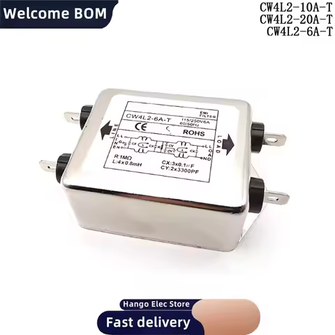CW4L2-20A-T EMI Power Filter Single Phase CW4L2-3A/6A/10/20A-T AC 115V / 250V 20A 50/60Hz For Laser 