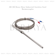 2M 3M Heavy Duty Industrial Stainless Steel Thermocouples 长针仿进口热点偶温度传感器 C105/C106/C113
