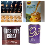 全場最平減至$40 英國Cadbury吉百利朱古力粉/  立頓 Lipton 清怡奶茶低糖 / Hershey's 無糖可可粉