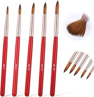 Acrylic Nail Brush Set, 5 Pcs Professional Nail Art Brushes DIY Home Salon Design Tools with Ergonom