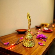 5.5 Inch Brass Hanuman Bell for Pooja Aarti | Balaji Maharaj Puja Ghanti for Mandir | Veer Bajrangba