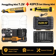 KEELAT KCMG02 Cordless Rotary Tool Bor Mini Grinder SET Alat Ukir elektrik Mesin Poles Baterai Penye