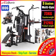 ADSPorts 806 ( 3 Station ) Gym MultiFunction Workout Station  Boxing Bag, Pull Up Station, Power Sta