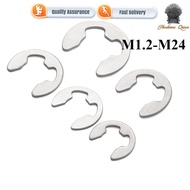 [QO] 304/316 Stainless Steel e-Type Buckle Circlip Ring 65 Manganese Steel Open Retaining Ring M1.2M