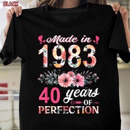 Made In 1983 Floral 40 Year Old 40Th Birthday Special Gifts T-Shirt