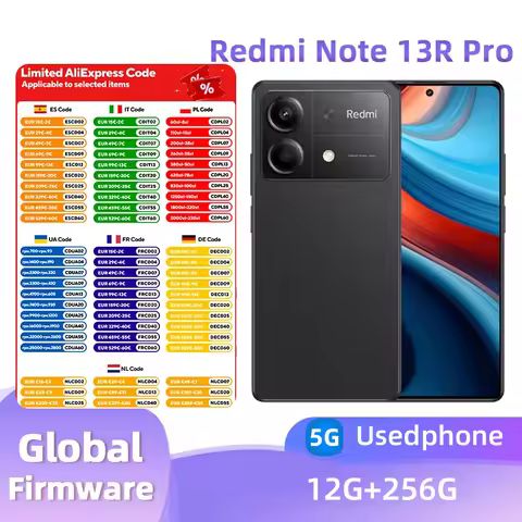 Redmi Note 13R Pro 5G Unlocked ROM 256GB CPU MediaTek Dimensity 6080 Ultra 100MP Camera 5000mAh Batt