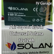 (1 buah) AKI SEPEDA LISTRIK SOLANA 6DZF12 12v 12ah DEEP CYCLE AKI EVB 6DZF12 AKI KERING SEPEDA LISTR