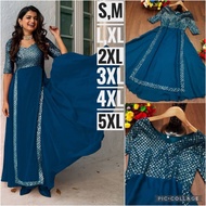 (S TO 5XL) Plus Size Girls Anarkali Gown  /Baju kurti Cantik/Gown/Punjabi/Tops/ Dress Anarkali