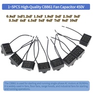 1PC/5PCS High-Quality CBB61 Fan Capacitor 450V  0.8/1/1.2/1.5/1.8/2/2.5/3/3.5/4/4.5/5/6/7/8/10UF  fo