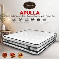 Free Shipping LUCREZIA Apulla 12 inch Italy Technology Pocket Spring with Foam Box Mattress / Tilam