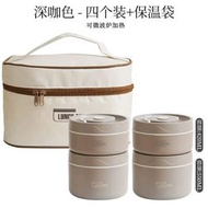 不鏽鋼保溫飯盒圓形學生便攜餐盒可微波爐雙層便當盒
