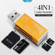 Top Color 4 in 1 Micro SD Card Reader Flash USB Memory Card Reader for Memory Stick Pro Duo Micro SD