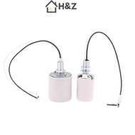 H&Z E14/E27 Ceramic Screw Lamp Holder LED Light Heat Resistant Adapter Home Use Round Socket For Bul