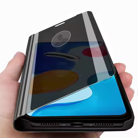 redmy note 11 Cases Mirror Smart Bracket Book Cover For xiaomi redmi note 11s note11 s Cover View Le